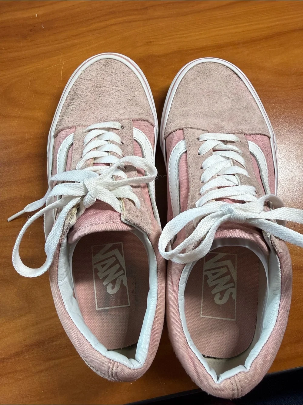 Vans Old Skool Suede Leather Blush Pink Sneaker Skate Low Top W7‎